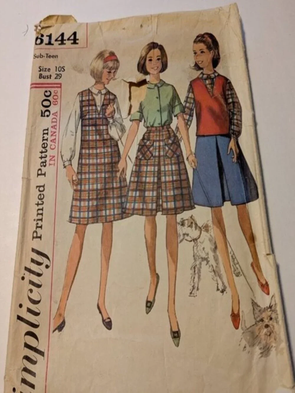 simplicity 6144 sewing pattern One piece jumper, top, skirt, blouse TEEN 10